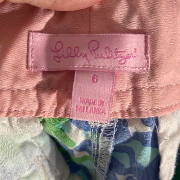 Lilly Pulitzer Green and Blue Floral Shorts - Picture 4 of 7